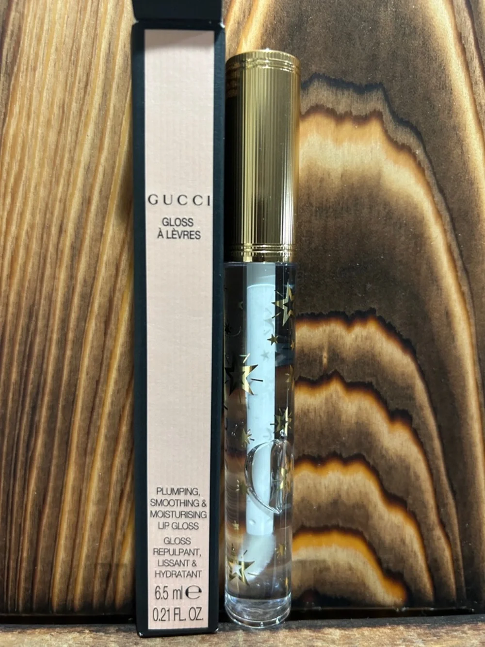 Gucci Clear Lip Gloss with Gold Star Accents